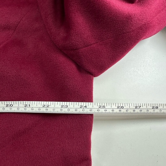 NWOT H by Halston Maroon Pea Coat Women 18W Asymmetric Zip Faux Suede Lined - Picture 10 of 10